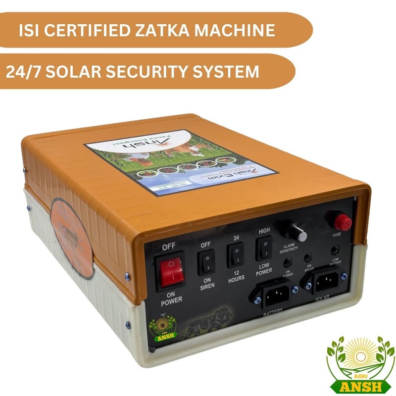 AGRIANSH Store 8 KV Solar Zatka Machine Solar Fence Energizer with Jhatka Kit Security System for Agricultural Farms 20 Acre Area Covered - Image 4
