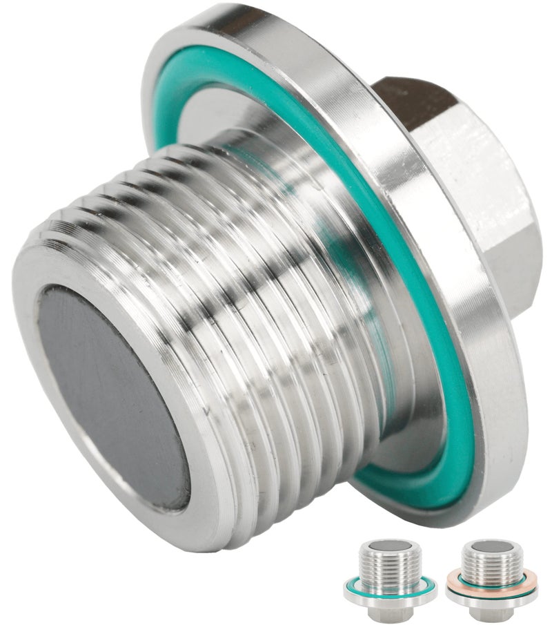 Dsnaduo 1 Pc M22x15 Stainless Steel Magnetic Transmission FrontRear Differential Gearbox Oil Fill and Drain Plug Fit for BMW Mini Cooper John Deere KTM Replace 33117525064 HWP0065