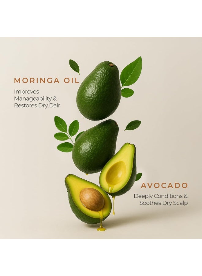 طبيعي شامبو ناتشورالي لإصلاح الشعر التالف | يُحسّن الشعر التالف في 4 استخدامات فقط | بزيت الأفوكادو والمورينجا | خالٍ من الكبريتات | للنساء | شامبو للشعر المجعد والجاف | خالٍ من البارابين | 370 مل - Image 3