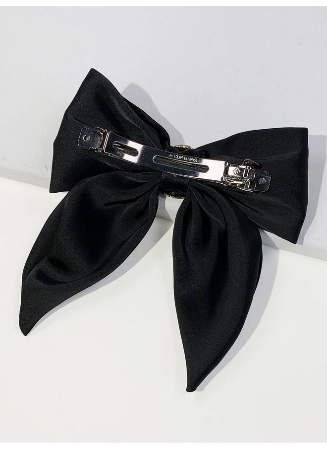 YouBella YouBella Jewellery for Women Stylish Bow Shaped Hair Clip Hair Accessories for Women and Girls (Black)  - Image 2
