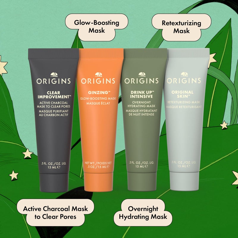 Origins Multi-Maskers Skin Care Set | Four Mini Travel Size Essentials | Limited Edition Holiday Gift Set - Image 2