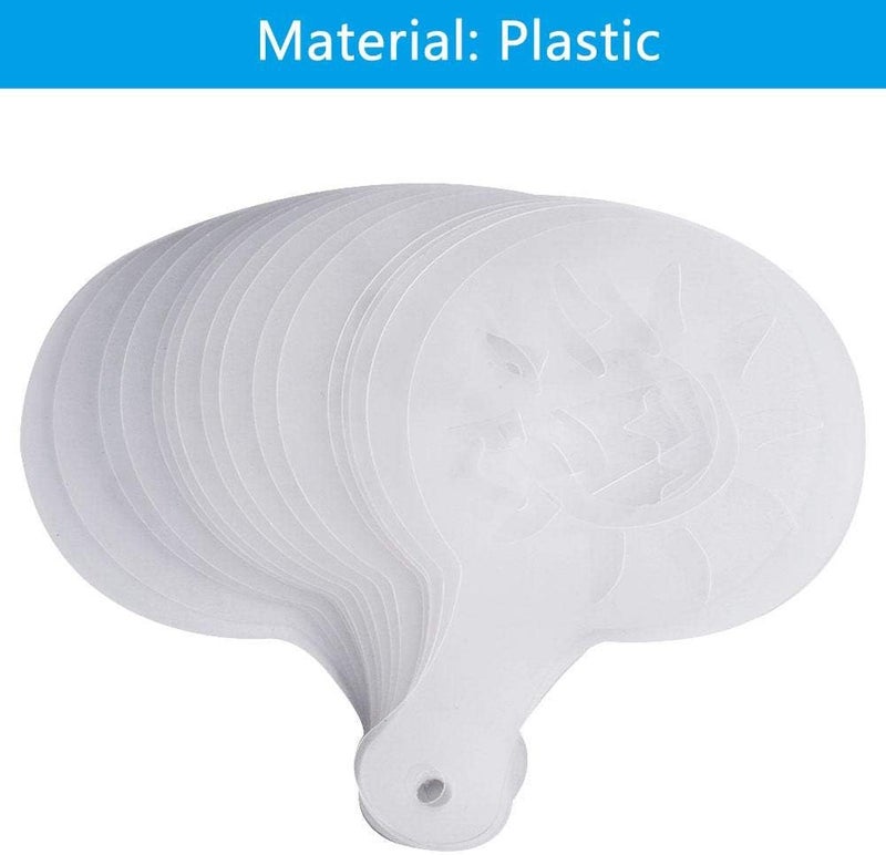 comfrt Plastic Coffee Stencils, 16Pcs Coffee Art Template Decorating Stencils Coffee Garland Mould Cake Decorating Tool for Decorating Oatmeal Cupcake, Coffee, Cake, Cappuccino, Mousse, Hot Chocolate - Image 2