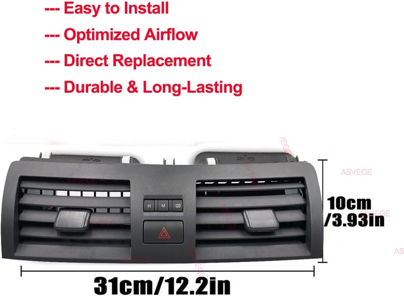 ASVEGE Air Conditioning Vent Center A/C Air Conditioning Vents Compatible with Toyota Camry Dash 2007-2013 Trim Insert Outlet Panel Grille 55660-06100 - Image 4