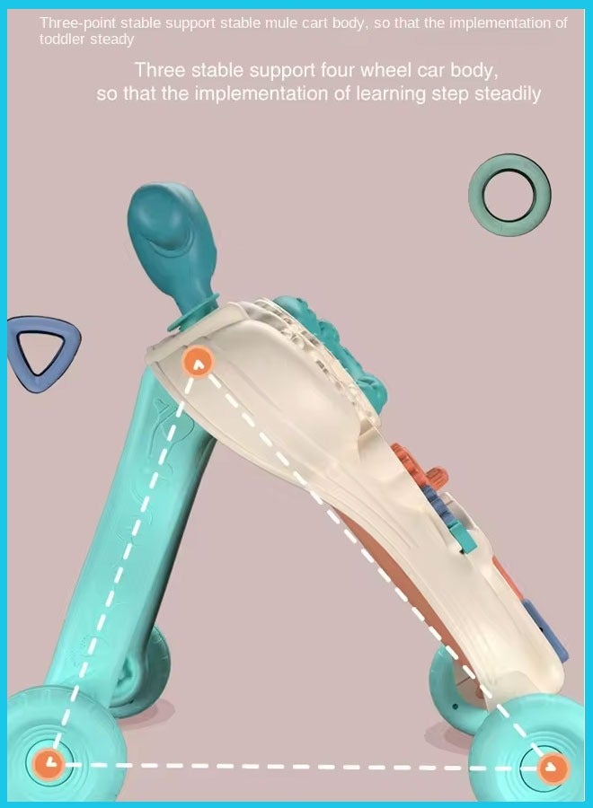 ريكون ليكو 3 في 1 مشاية أطفال 3 في 1 للبنات والأولاد مشاية للجلوس والوقوف، مركز أنشطة تعليمية مع لوحة لعب قابلة للإزالة تصميم ألعاب مشي للأطفال الرضع والبنات (وردي) - Image 4
