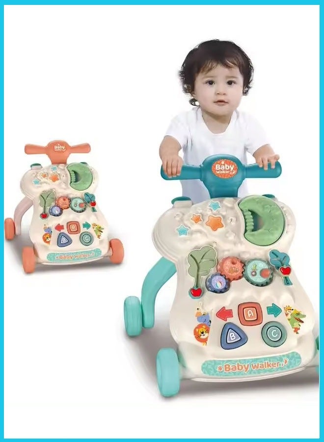 ريكون ليكو 3 في 1 مشاية أطفال 3 في 1 للبنات والأولاد مشاية للجلوس والوقوف، مركز أنشطة تعليمية مع لوحة لعب قابلة للإزالة تصميم ألعاب مشي للأطفال الرضع والبنات (وردي) - Image 5