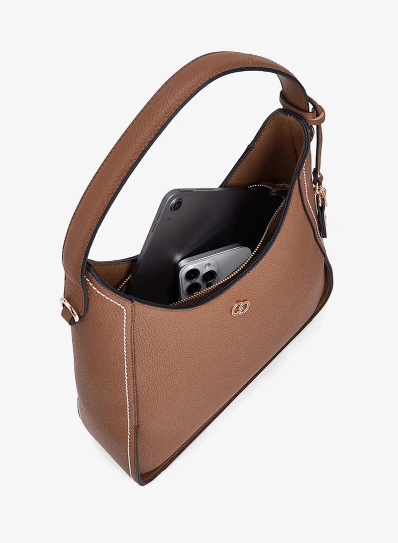 Celeste  Textured Shoulder Bag With Zip Closure for Women | Best Price UAE
