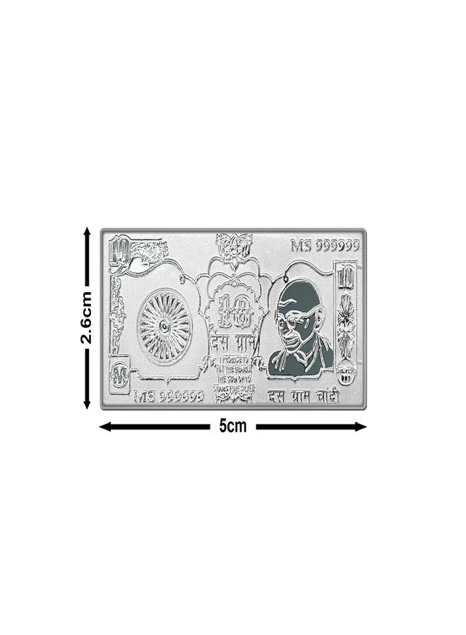 MAA SILVER Pure Silver 10 Grams Gandhiji BIS Hallmarked Currency Bar Perfect for Gifting Investment (999 Purity)(10 Grams Silver) - Image 5