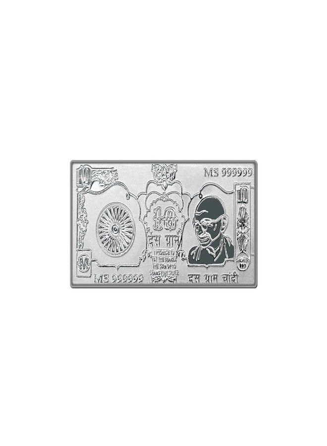 MAA SILVER Pure Silver 10 Grams Gandhiji BIS Hallmarked Currency Bar Perfect for Gifting Investment (999 Purity)(10 Grams Silver) - Image 3