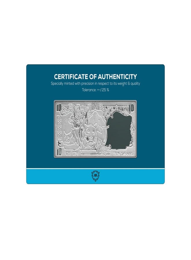MAA SILVER Pure Silver 10 Grams Gandhiji BIS Hallmarked Currency Bar Perfect for Gifting Investment (999 Purity)(10 Grams Silver) - Image 2