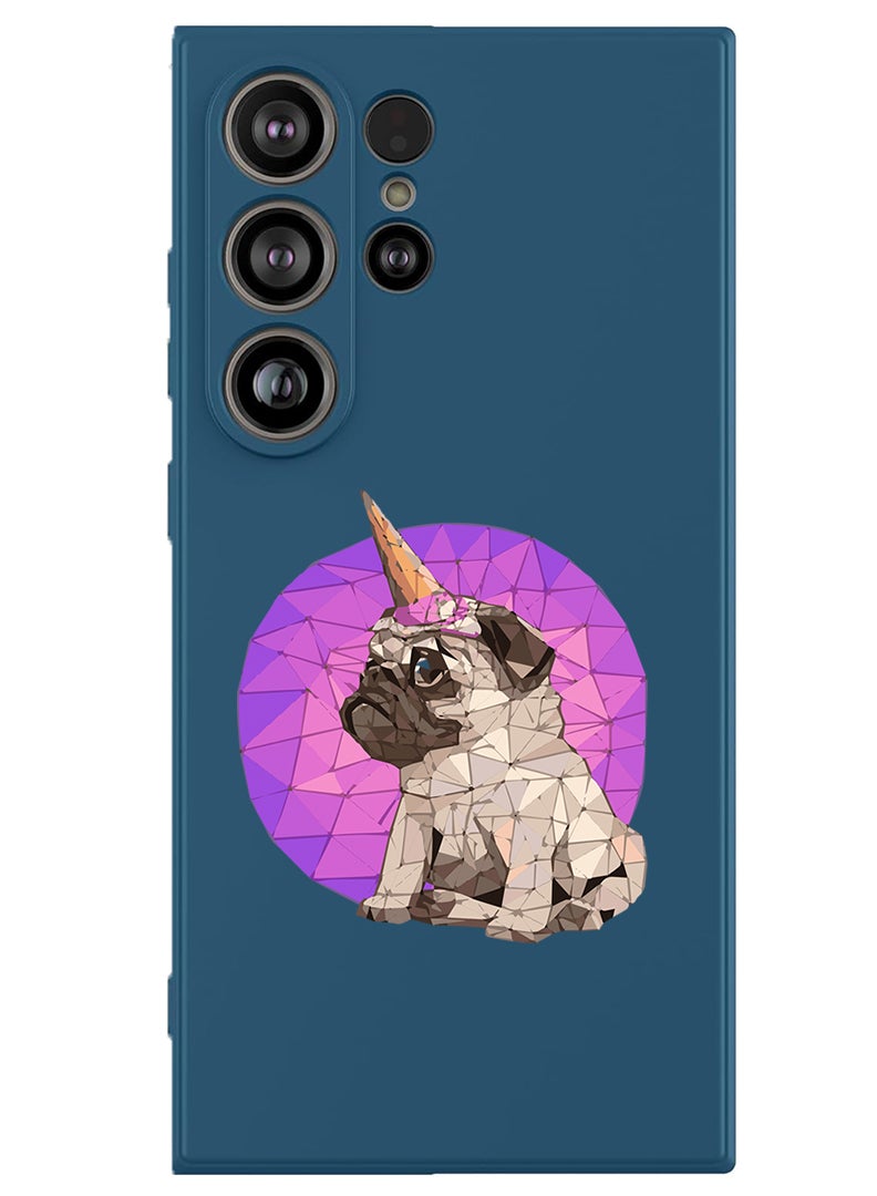 Theodor Protective Slim Fit Case Liquid Silicone Cover with Full Body Protection Anti-Scratch Shockproof Case For Samsung Galaxy S25 Ultra (Blue) - Puggy - Image 1