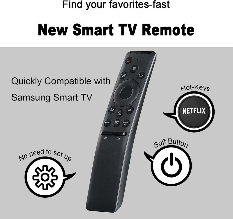 AZMKIMI New Universal Remote Replacement for Samsung Smart TV remotes LCD LED UHD QLED TVs, with 3 Hotkeys Buttons - Image 2