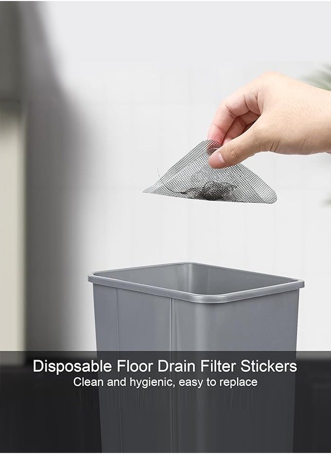 50 Disposable Shower Drain Mesh Stickers, Drain Cover,Floor Drain Stickers, Sink Strainer Stickers, Hair Catcher, Hair Sewer Stickers for Bathroom, Laundry Room, Bathtub, Kitchen, Sink, and more.
