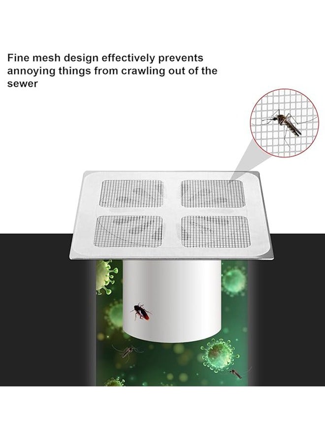 50 Disposable Shower Drain Mesh Stickers, Drain Cover,Floor Drain Stickers, Sink Strainer Stickers, Hair Catcher, Hair Sewer Stickers for Bathroom, Laundry Room, Bathtub, Kitchen, Sink, and more.
