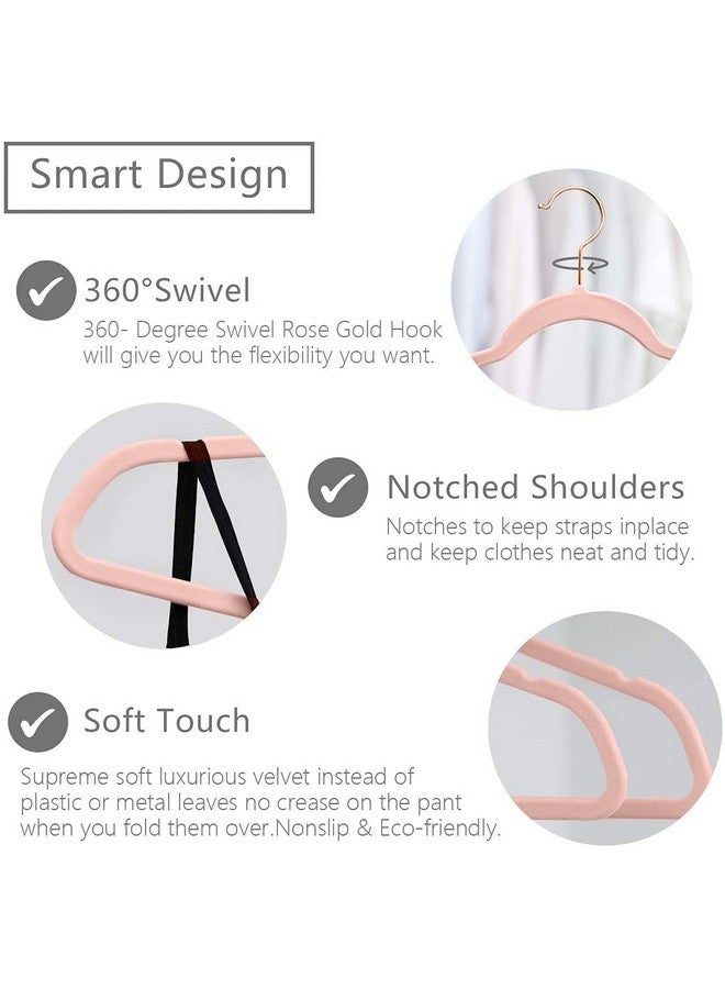 Golden Bird Golden Bird - Non-Slip Velvet Hangers Premium Suit Hangers Ultra Thin Space Saving 360 Degree Swivel Hook Clothes Hangers Velvet for Suits,Coats,Jackets,Pants,Dress,Sarees Pack of 40  - Image 3