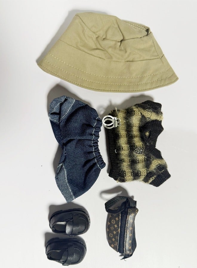 5-Pieces Labubu Multicolor Dolls Clothes Accessories Casual Style Outfit for Pretend Play Doll Clothing Set and Exquisite Accessories Bundle for Kids Play - Image 3