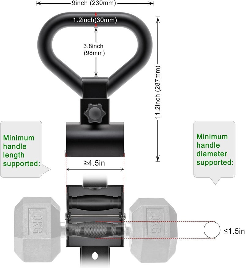 Kipika Kettlebell Handle Steel Converter Handle, Adjustable Dumbbell Grip Handle, Grip Handle Attachment for Dumbbells, High-Strength Steel Grip Handle for Home Gym Weight Lifting - Image 3