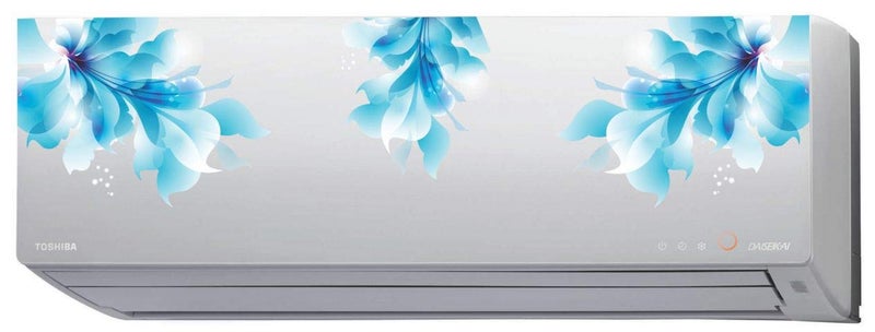 Techgifti ™ Sky Blue Flower AC Sticker Wall Sticker Split Ac Stickers Air Conditioner Sticker - Image 2