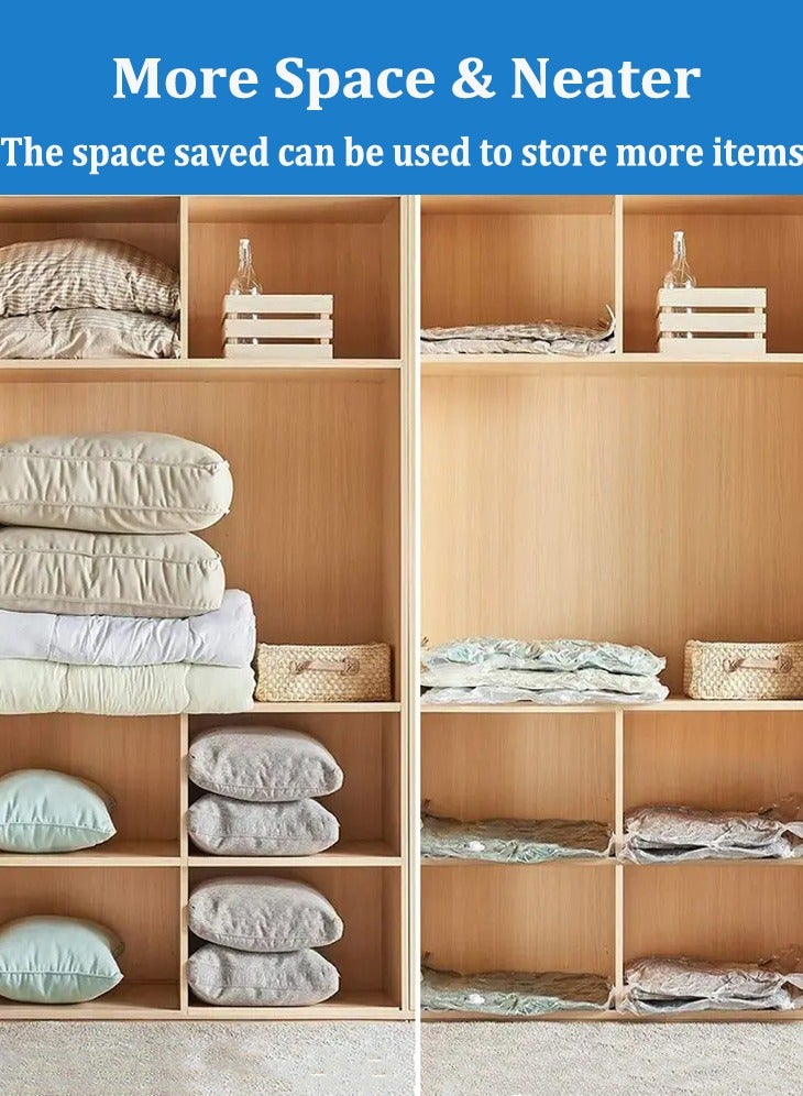 Vacuum Storage Bags, Space Saver Bags with Hand Pump, Reusable Compression Seal Bags for Storage, Travel, Bedding, Clothes, Curtains, Pillows (11 Pieces, 1 Jumbo, 3 Large, 3 Medium, 3 Small)  - Image 3