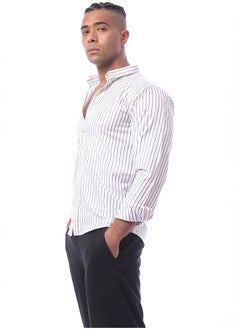 RAVIN White Cotton Striped Comfy Shirt  - Image 2