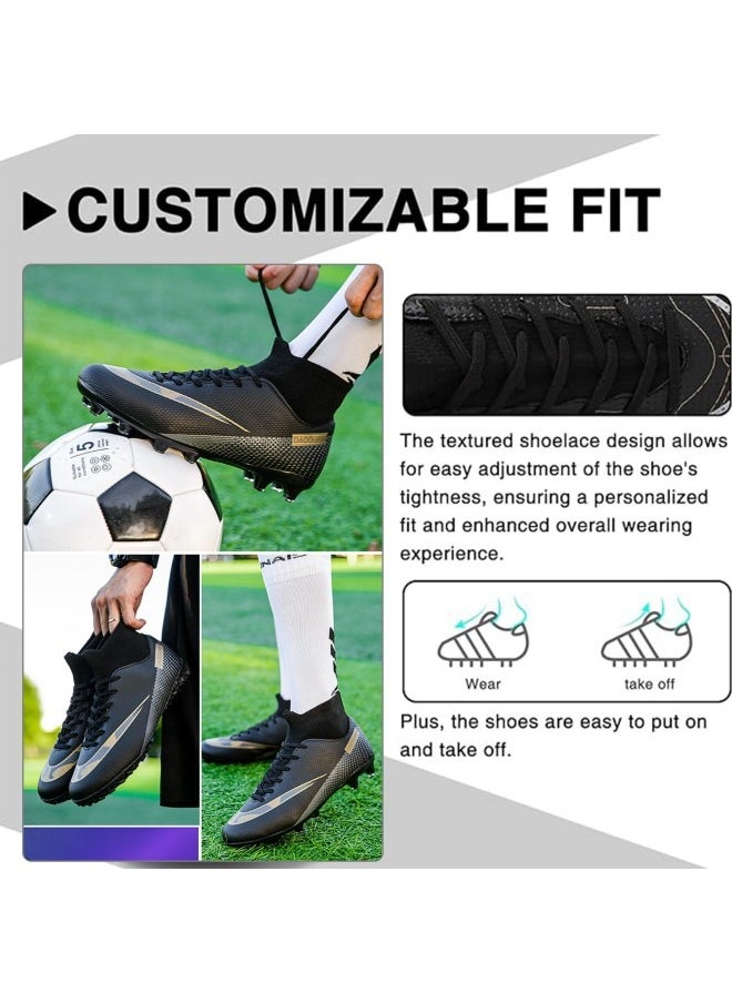 GGEROU Men's Football Shoes,Boy's Soccer Cleats,Athletic Soccer Training Shoes,High-Top Breathable Athletic Football Boots,Indoor Outdoor Cleats  - Image 4