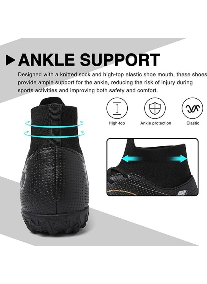 GGEROU Men's Football Shoes,Boy's Soccer Cleats,Athletic Soccer Training Shoes,High-Top Breathable Athletic Football Boots,Indoor Outdoor Cleats  - Image 3