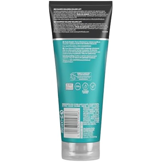 John Frieda VOLUME LIFT LIGHTWEIGHT SHAMPOO 250 ML, SHAMPOO FOR FLAT, FINE HAIR, BOUNCY HAIR SHAMPOO - Image 2