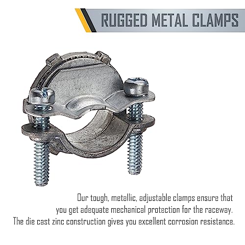 RACO Hubbell-Raco 2863B5 Clamp Type for Oval or Round Cable Connector, 3/4-Inch, Zinc , 5-Pack,Gray - Image 4