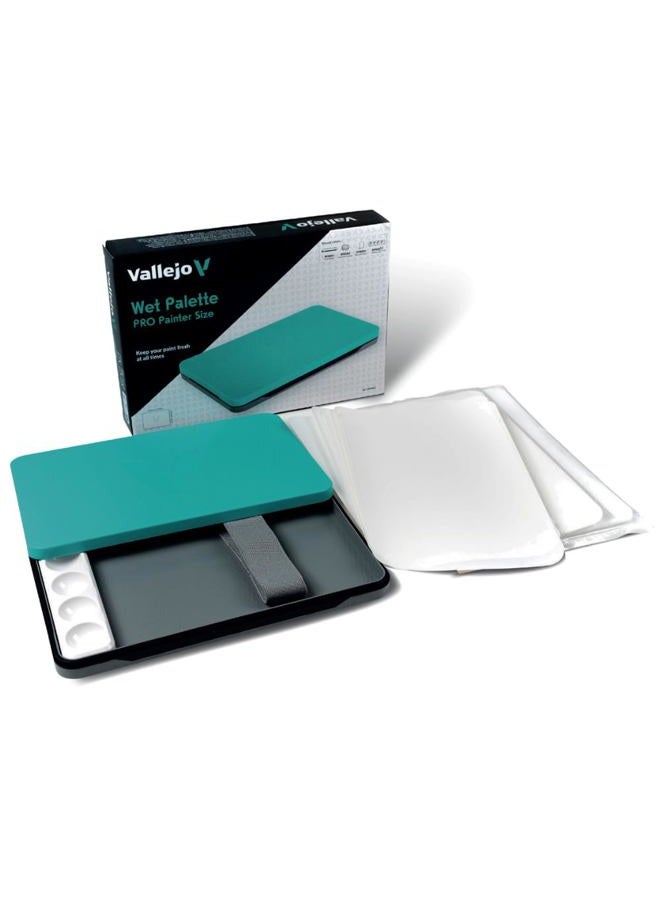 Vallejo Wet Palette Pro Pinter Size for Miniature and Acrylic Painting Bundle, Includes 2 Hydration Sponge, 30 Moisture Paper and a Well Palette - Keeps Your Acrylic Paint Wet - Image 1