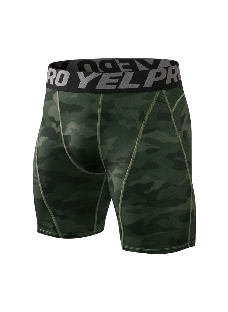 Loquat Men Quick Dry Breathable Elastic Shorts Green  - Image 1