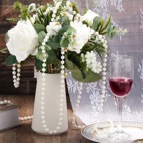 AdasBridal 8mm Pearls for Crafting, 33 Feet Fake Pearl Beads String Beaded Garland Roll Stand Decorative for Party Wedding Valentine Christmas Tree, Ivory - Image 5