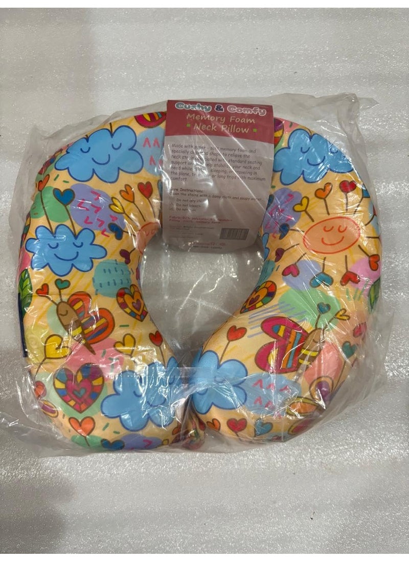 Spanker Spanker Cushy Comfy U Shape Travel Neck Pillow for Airplane Car Train Neck Support Cute Traveling Designer Accessory for Kids Adults Mix Design 