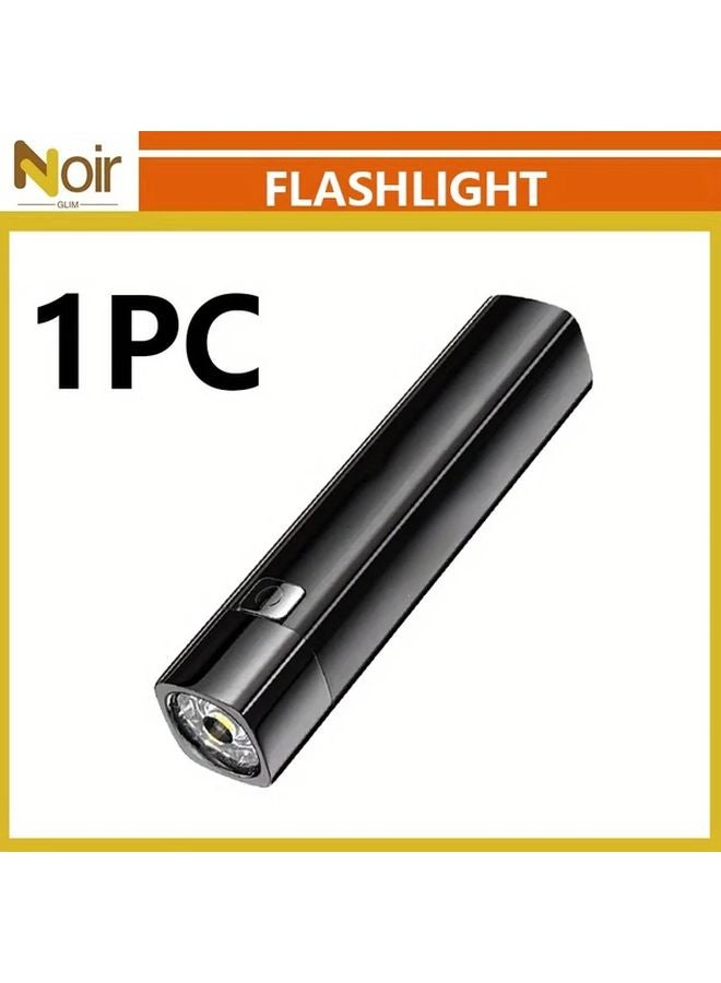 USB C Rechargeable Mini Flashlight Black 3 Modes Portable Torch For Emergency Camping Car - Image 1