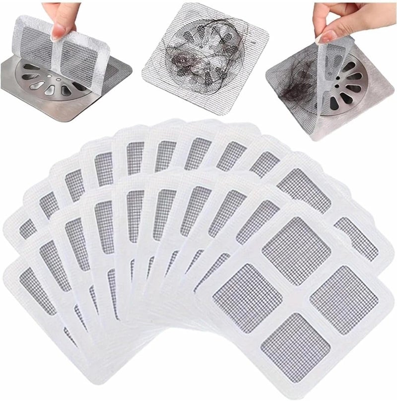 MOODY SPARK Moody Spark Disposable Shower Drain Cover Hair Catcher Shower Drain Mesh Stickers Bathroom Laundry Bathtub Kitchen Shower Drain Floor Sink Strainer Filter Mesh20Pcs  - Image 1