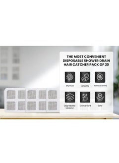 MOODY SPARK Moody Spark Disposable Shower Drain Cover Hair Catcher Shower Drain Mesh Stickers Bathroom Laundry Bathtub Kitchen Shower Drain Floor Sink Strainer Filter Mesh20Pcs  - Image 5