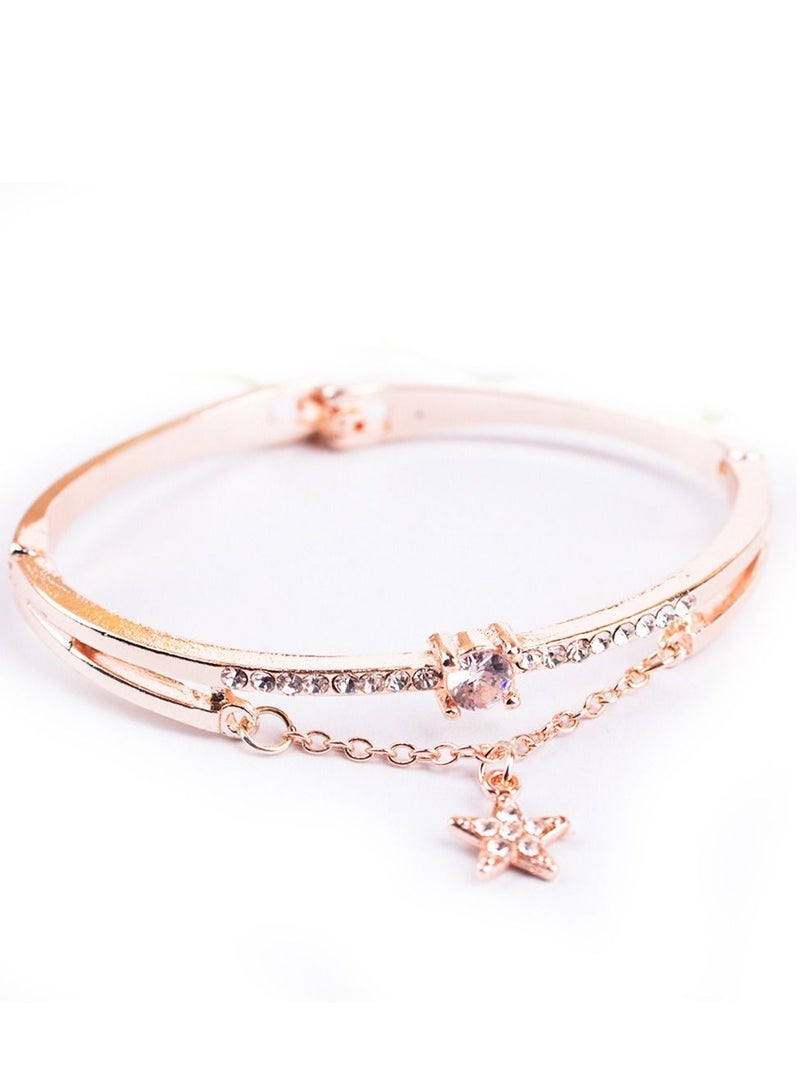 Women's rhinestones watch frosted leather strap casual trend watch bracelet two piece set  - Image 4
