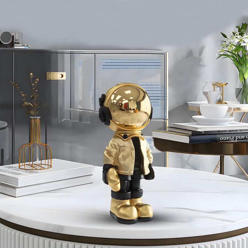 Dosker Small Astronaut Statues Mini Spaceman Sculpture Polyresin Arts Gifts Gold Figurine Ornament Room Decor for Men Home and Desktop Accessories Tabletop Decoration  Living Room  Office  Bookshelf - Image 4