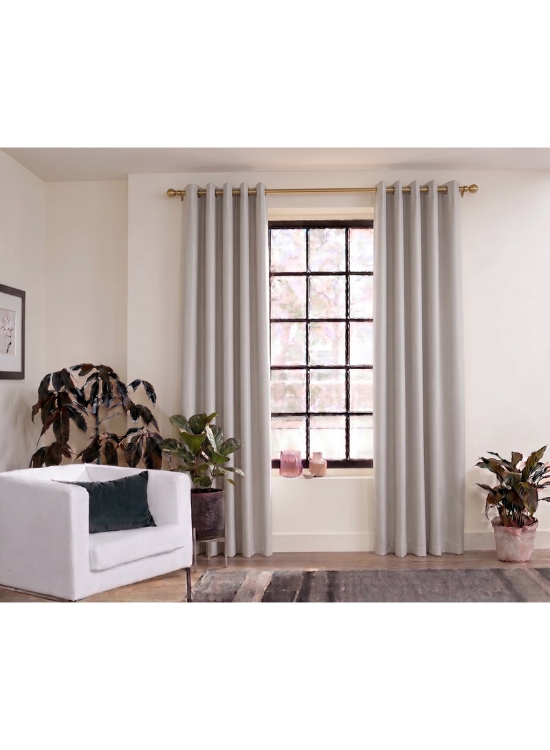 AMALI Elegant Blackout Curtains 2 Panel Set, 16 Grommets Size (L 213 X W 132) cm for Living Room and Bedroom Shiny Polyester Fabric - Image 1