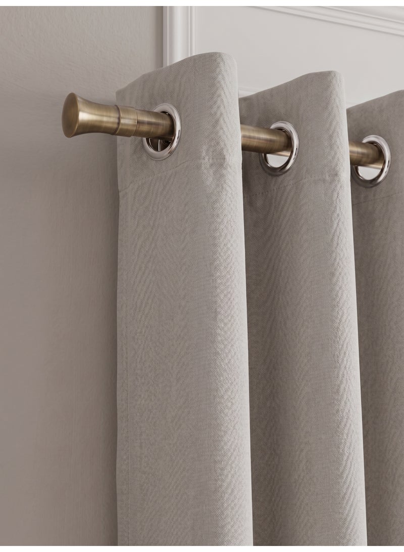 AMALI Elegant Blackout Curtains 2 Panel Set, 16 Grommets Size (L 213 X W 132) cm for Living Room and Bedroom Shiny Polyester Fabric - Image 3