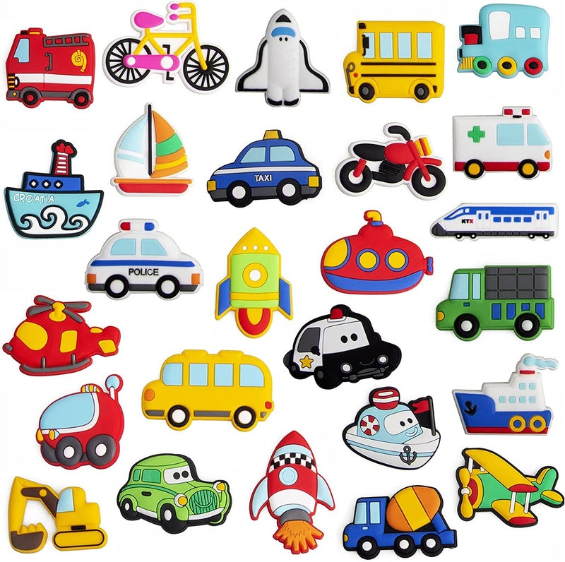 Wisestar 26Pcs Transports Rubber Fridge Magnets For Kids- Aircraft  Boat  Vehicle  Car Refrigerator Magnet For Whiteboard - Educational Toy Tool School Prize Birthday Gift- Kids Over 3 Years - Image 1