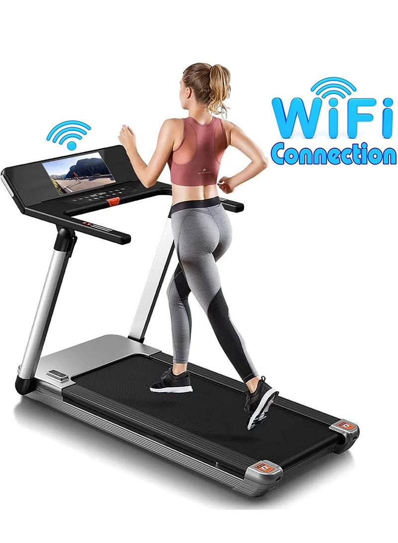 سكاي لاند جهاز مشي قابل للطي بمحرك 4.0 حصان، امتصاص الصدمات | سطح جري كبير، شاشة TFT، اتصال WiFi ومكبرات صوت بلوتوث | جهاز جري للمنزل والمكتب – EM-1286 - Image 4