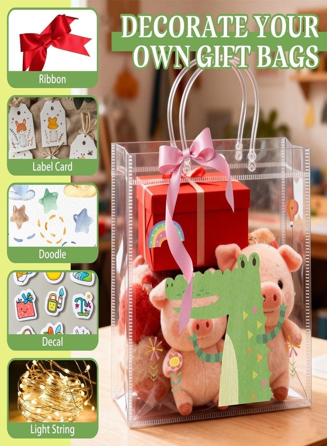 BadenBach 16 PCS Large Clear Gift Bags with Handle,11.82" x 11.82" x 3.94", Plastic Gift Bags Clear Party Favors Bag Reusable Clear Tote Bags for Boutique Wedding Birthday Baby Shower Mother's Day - Image 5