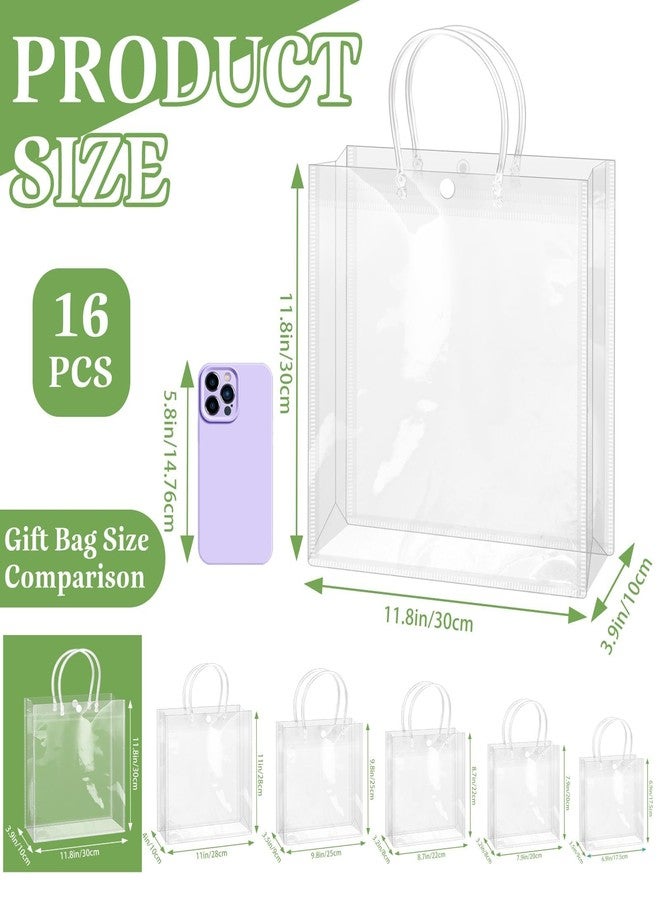 BadenBach 16 PCS Large Clear Gift Bags with Handle,11.82" x 11.82" x 3.94", Plastic Gift Bags Clear Party Favors Bag Reusable Clear Tote Bags for Boutique Wedding Birthday Baby Shower Mother's Day - Image 2