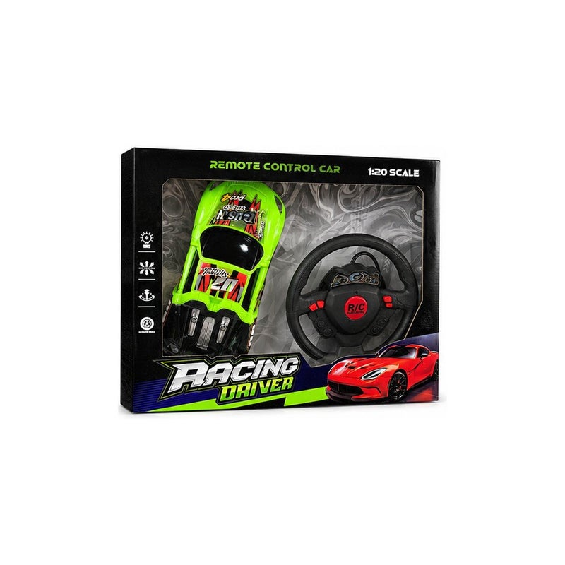 Remote-Controlled Racing Car Toy for Young Players, Green RC Car with Steering Wheel Controller, 1:20 Scale | Remote Adventure - Image 2