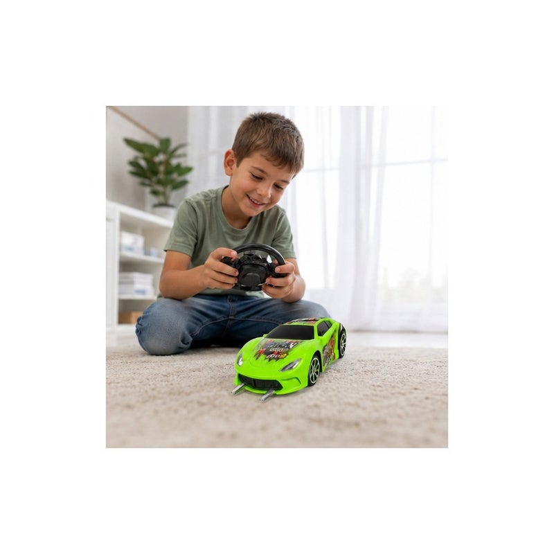 Remote-Controlled Racing Car Toy for Young Players, Green RC Car with Steering Wheel Controller, 1:20 Scale | Remote Adventure - Image 4