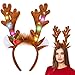 MCPINKY Reindeer Antlers Headband LED Deer Antlers Headband with Bells Light Up Christmas Reindeer Hairband Reindeer Ears Headband for Kids Adult Christmas Cosplay Party Favors - Image 3