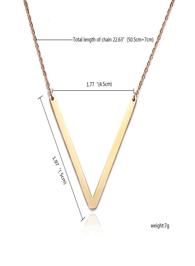 RINHOO Stainless Steel Gold Initial Alphabet 26 Letters Script Name Pendant Chain Necklace from A-Z(V) - Image 3