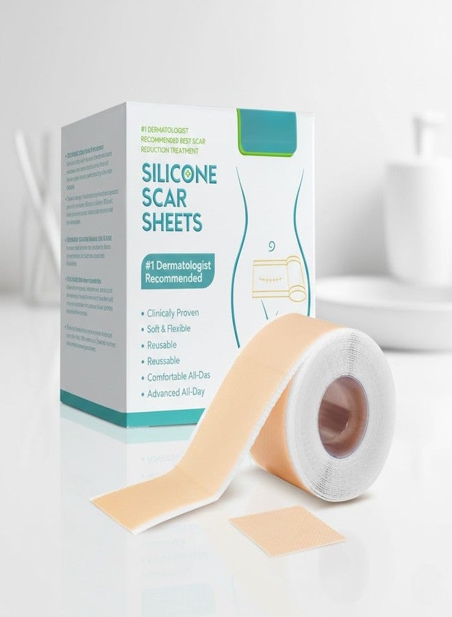 QUEBERS Silicone Scar Sheets | Medical-Grade Scar Removal Tape for Surgical Scars, C-Section, Tummy Tuck, Acne & Keloids | Reusable Silicone Scar Strips Safe & Effective Scar Treatment - Image 1
