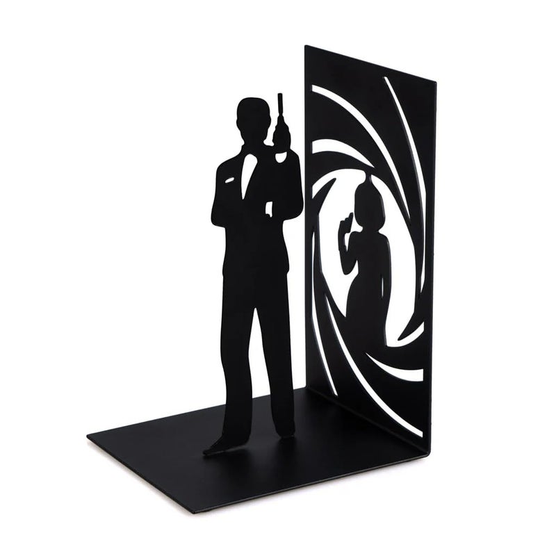 Balvi Secret Agent Bookend Decorative Metal Bookend in Black Original Design Ideal for Home and Office Keeps Books Organized and Upright for Book Lovers Sujetalibros