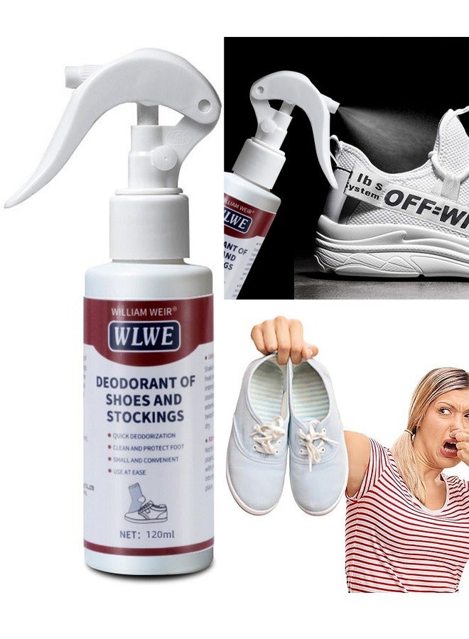 WILLIAM WEIR 120ML Foot Care Shoe Odor Eliminator Deodorizer Spray And Removes Bad Smells Of Boots Heels Tennis Shoe Cleats Sneakers Ballet Shoe Sports Shoes And More  - Image 1