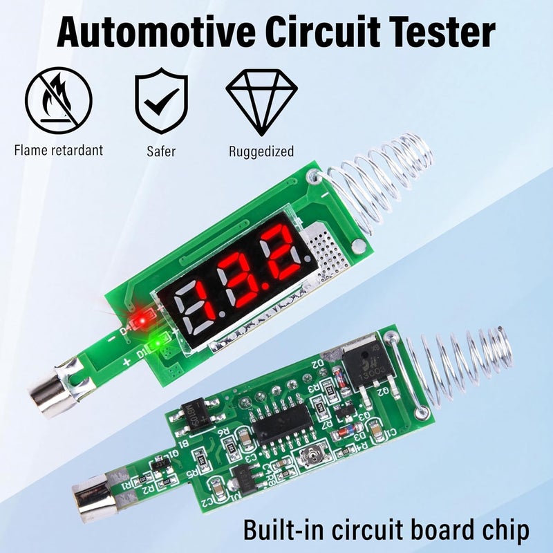 ecocstm Automotive Test Light with Voltmeter, 5-90V DC Digital LED Car Fuse Tester, Auto Bidirectional Circuit Tester Automotive, Timing Light Power Tester with Extended Spring Wire & Probe for Car/RV - Image 4